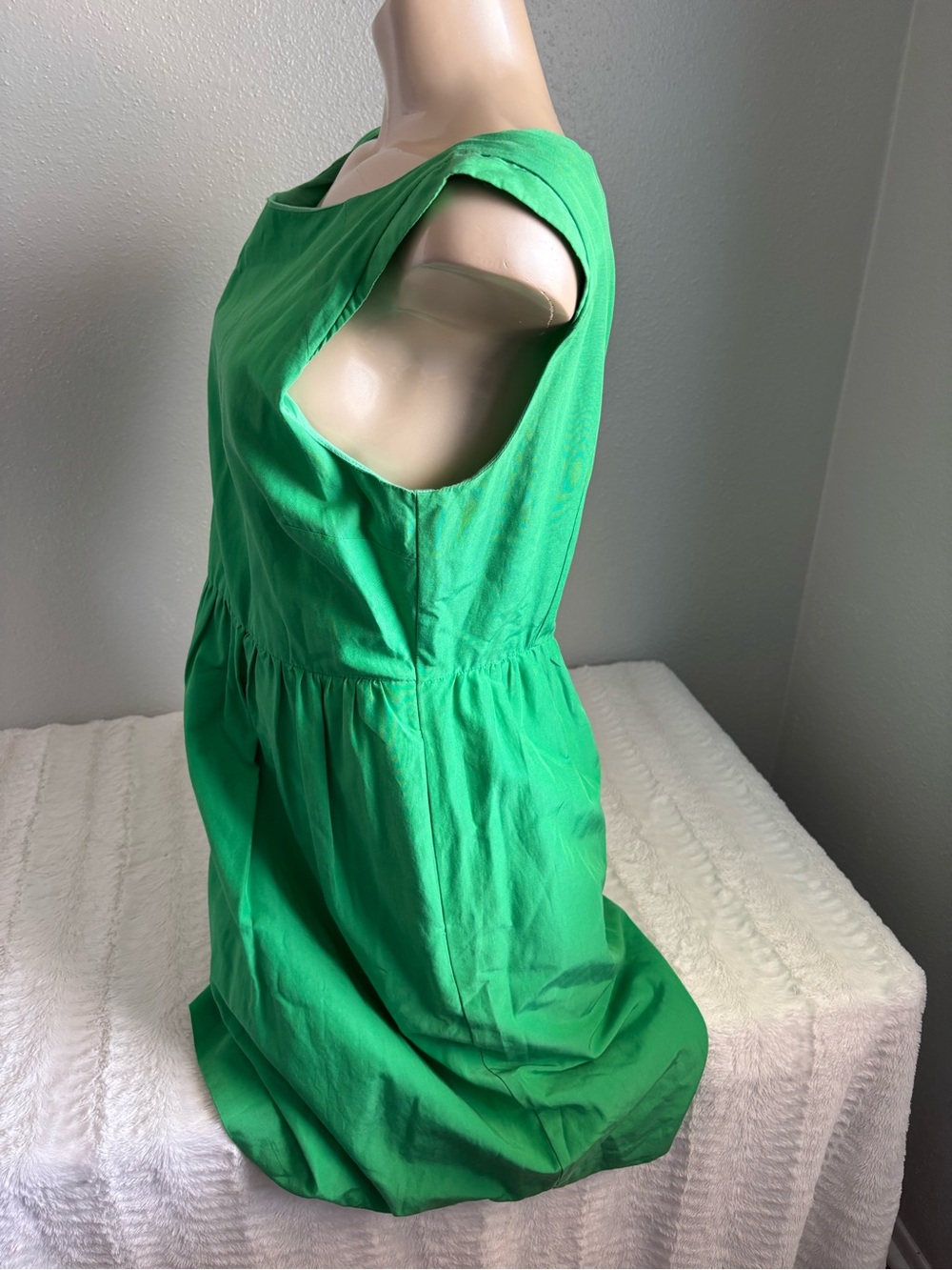 J. Crew Sleeveless Emerald Green Day Dress - Picture 3 of 6
